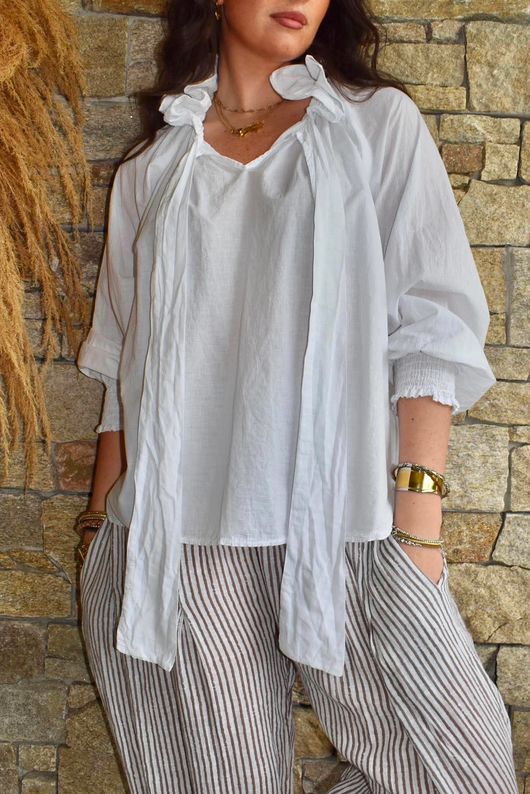 Larc Poet Blouse White